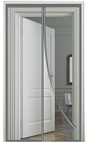 Zanzariera Magnetica per Porta，120x250cm (47.24x98.42in) Magnetico Chiusura Automatica Tendina Anti Zanzare ，per Porte Finestre Balcone Soggiorno Mantiene Stanza Traspirante Senza Zanzare-Grigio