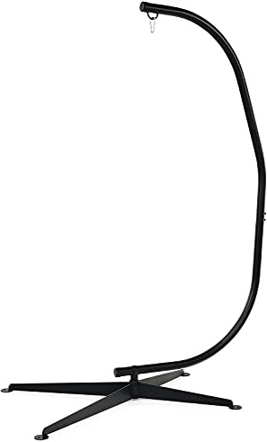 CASART Hammock Chair Stand, C-shaped Hanging Swing Chair Stand, Solid Steel Air Porch Swing Chair Frame for Indoors & Outdoors Black