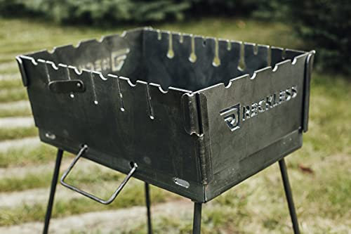 KL - 6/3 Grill-Koffer Set, Klappgrill, Mangal, Schaschlik, für 6 Spieße, Mangal (Мангал) 3 mm Stahl ,Grillrost unterwegs Angeln