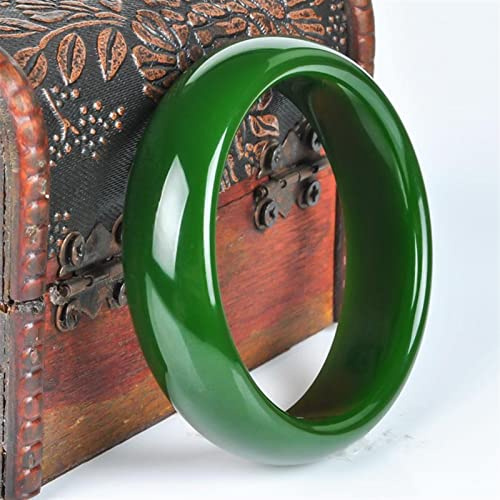 SMDSAZ Natürliche grüne Jade Bangle Modeschmuck Zubehör for Frauen Geschenke Echte Jades Stein Armreifen Herren Armbänder (Gem Color : 65-66mm)