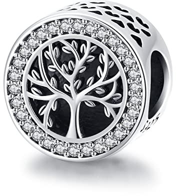 Charms en argent sterling 925 pour Pandora, breloques en perles pour femmes Arbre de Vie pour bracelet/collier européen (B: Arbre de Vie)