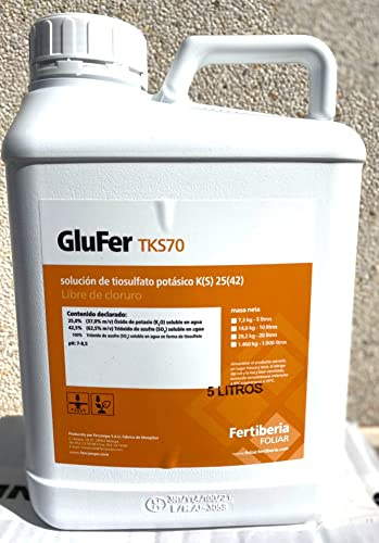 Abono foliar potásico concentrado 5l (7.5kgs). Tiosulfato potásico al 25% para la prevención y corrección de las carencias de potasio y para favorecer la formación y maduración de los frutos