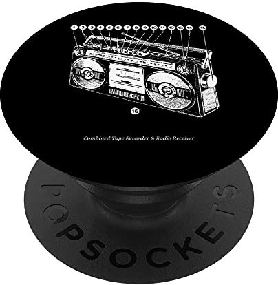 Anatomia Di Boombox Retro Anni '80 90 Ghetto Blaster Hip Hop PopSockets PopGrip Intercambiabile