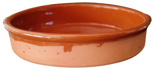 CAZUELA DE BARRO GRANDE DE CERÁMICA RÚSTICA DEL PAÍS. Producto de NOVEDAD. Hecho a mano en España. ENVÍO GRATIS. (25CM)