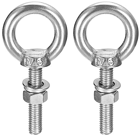 sourcing map Ringschraube, 2 Sets M5 x 25 mm Ringschraube mit Mutter Unterlegscheibe 304 Edelstahl Schulter Hebering Augenschraube zum Aufhängen von Gegenständen