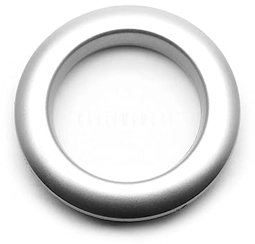 CRAFTMEMORE Curtain Grommets 1-9/16” (40mm) Inner Diameter Plastic Curtain Rings, Clip on Eyelet Rings, Home Drapes Grommets 8 Pack (Chrome)