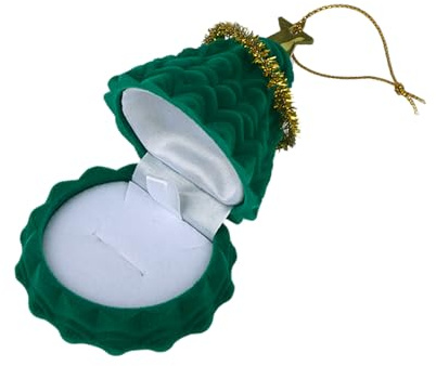 Fadcaer Bijoux de Noël Coffrets cadeaux Petit coffret cadeau vide Bague à bijoux Boucle d’oreille Collier Boîte à collier pour femmes Fiançailles Pendentif Coffrets cadeaux pour Festival (Vert)