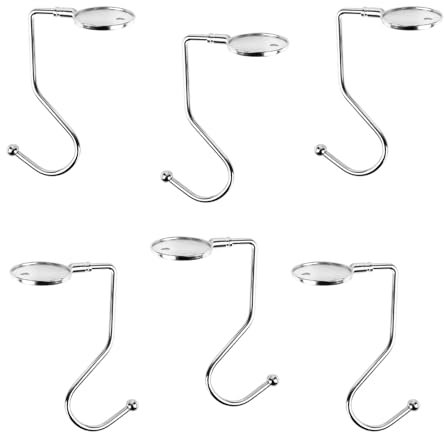 YINGLUOEU 6 Stück Handtaschenhalter Haken Antirutsch Taschenhaken Halterung Tisch Handtasche Halter Für Handtaschen Geldbörsen-Haken