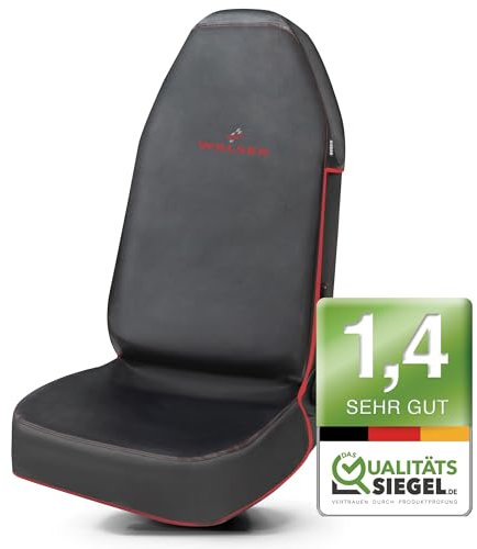 WALSER Guardian Schonbezug Vordersitz, Qualitätssieger Sehr Gut* Sitzschoner, Auto Sitzbezüge, Schonbezug Autositz Vorne, Vordersitzbezug Schwarz/Rot