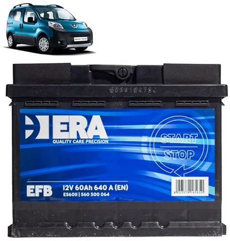 Batteria 60Ah EFB per Peugeot Bipper 1.3 1.4 Hdi gasolio 2008+