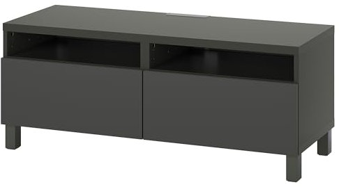 BESTÅ TV-Bank mit Schubladen, 120 x 42 x 48 cm, dunkelgrau/Lappviken/Stubbarp dunkelgrau