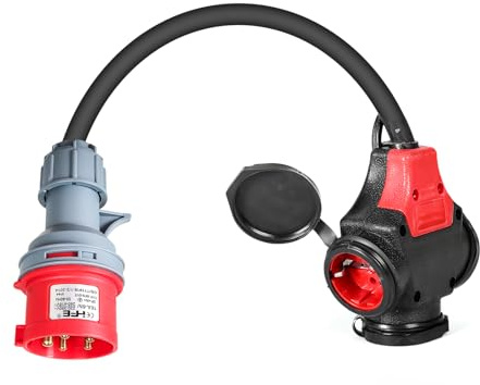 CEE Adapter 16A 400V Stecker auf 3x230V Schuko mit 3 * 2,5mm² Kabel