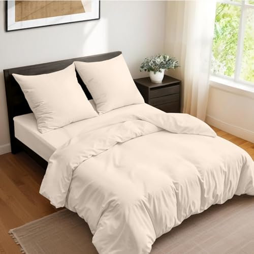 Dreamzie Parure de Lit 160 x 200 4 Pièces Housse de Couette 240x260 cm + Drap Housse 160 x 200 cm avec 2 taies d'oreillers 65x65 cm 240x260 Parure 100 Fils/cm² en Microfibre - Oeko-Tex