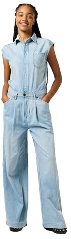 WRANGLER - Pantaloni Donna - Vestibilità Regular - Trouser Jumpsuit - Blu Pallido Wash