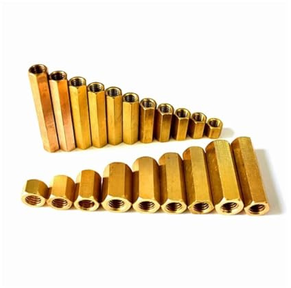 QtthZZr Überwurfmuttern 5pcs M6 M7 8-100mm Kupfer Lange Stange Kupplung Hex Mutter Double Pass Hex Messing Männlich-weibliche Standoff Board Säule Stud Sechskantmutter