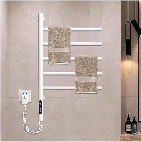 QJWM Portasciugamani riscaldato Display a LED e Controllo della Temperatura, asciuga Asciugamani Elettrico con asciuga Asciugamani Elettrico Girevole a 180° Montato a Parete B