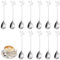 Annlpoy 12 Piezas cucharas de postre con Diseño de Rama,cucharillas para cafe hosteleria, Cucharillas para Té y Postres, Elegantes y Duraderas, para Hogar y Cafeterías, Color Plata