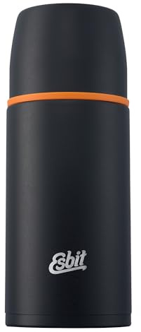 Esbit Classic Isolierflasche 750ml - Thermoskanne für warm & kalt - Thermosflasche mit 2 Bechern - Trinkflasche Edelstahl - Auslaufsicher - Schwarz