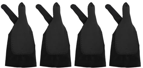 Povkufii 4 pacchetti artista disegno guanto destra sinistra a destra 3 strato a due dita elasticità liscia e traspirante per arte digitale traspirante guanti da disegno (S)