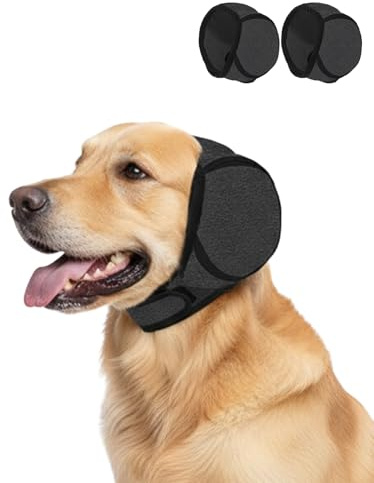Cache-oreilles pour chien - Sweat à capuche apaisant pour l'été - Imperméable - Éduction du bruit et isolation phonique - Casque apaisant pour l'humeur du chien - Anti-peur - Gris