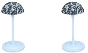 Juego de 2 soportes de exhibición de pelucas, ligeros, profesionales, multiusos, color negro