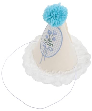 CORHAD Sombreros de Cumpleaños para Pompones y Encaje Sombrero Ligero para Fiesta Infantil para Fotos y Temas Festivos de Gorros para Celebraciones Infantiles