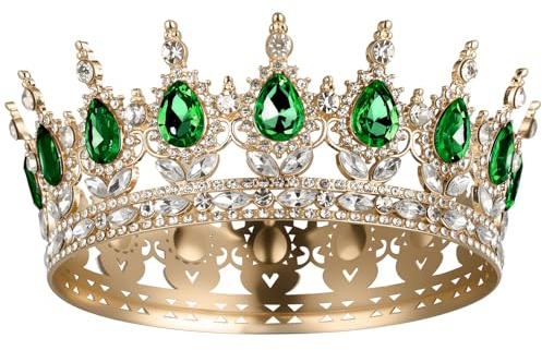 AOOSA Krone Damen, Tiara Sparkly Strass, Vintage Diadem Gold, Krone für Torte, Glitzernde Diadem Haarschmuck für Mädchen, Prinzessinnen,Geburtstag Party, Braut Geburtstag Hochzeit Festzug