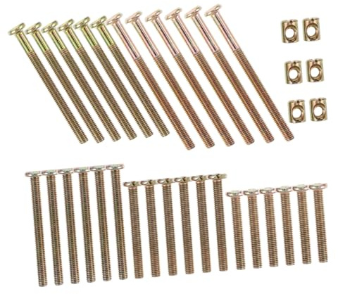 WOONEKY 51piezas Tornillos y Tuercas Para Muebles De Cuna Zincado Alta Dureza y Durabilidad Para Reparación y Montaje De Estructuras Para Bebés Incluye Con Cabeza y Rosca Segura