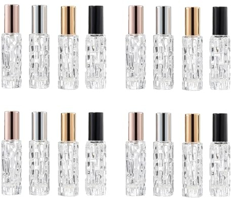 KIKAWORD 16 PCS Travel Perfume Atomiser Refillable10ml,Perfume Spray Bottles,Aftershave Travel Bottle,Leak-Proof Glass Perfume Travel Dispenser,for Daily Business