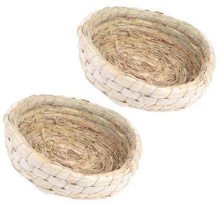 HEMOTON 2 Pièces Nids d'Œufs pour Pigeons et Oiseaux de Compagnie Nid de Reproduction Naturel pour Élevage Nichoir Rustique Adapté aux Perruches Tourterelles Perroquets et Petits Rongeurs
