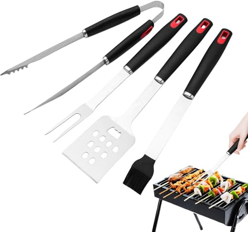 Set D'ustensiles De Barbecue - Acier Inoxydable Multifonction - Pinces et Fourchette de Barbecue,pour Cuisine, Plage, Jardin, Camping, Fête, Pique-Nique - Cadeau pour Lui, Papa,