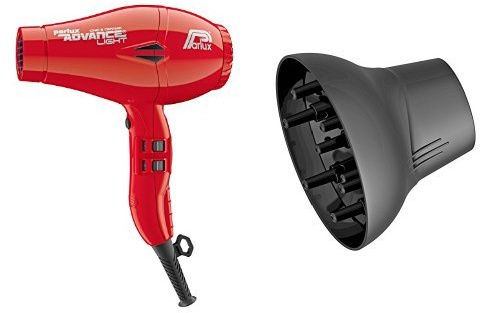 Parlux Haartrockner Advance Light Ceramic und Ion, Rot + Softstyler für Advance