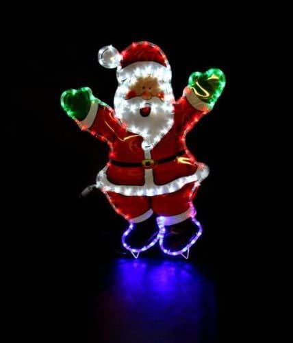 Garden Mile Christmas Decorations Santa Claus Silhouette Lights - LED Rope Light Decoration For Outdoor/Indoor - Multicoloured Waterproof Display, Festive Window Wall Garden Xmas Decoration