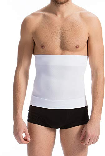 FarmaCell Man 405BS (Blanc, XXL) Gaine/Bande élastique de Contention adhérente Homme avec Baleines Anti-enroulement