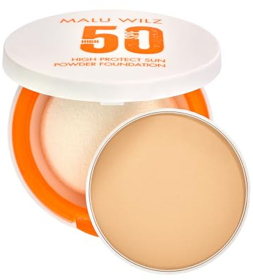 Malu Wilz High Protect Sun Powder Foundation SPF 50 I Nr. 60 Cool Beige I 9,5 g I 2in1 Kosmetik I Hoher Sonnenschutz & natürlich mattierende Puder Foundation