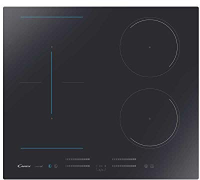 Candy CMCJ644TPWIFI - Placa de cocción de inducción, Wi-Fi 4 fuegos, vitrocerámica, empotrable, Flex Zone, táctil, con limitador de potencia, bloqueo de seguridad para niños, 59 x 52 x 52 cm, negro