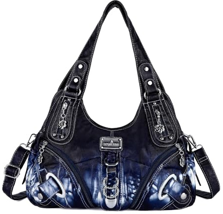Angel Kiss Damen Schultertasche Hobo Tasche Umhängetaschen Schlusstaschen Henkeltaschen weiches PU Leder mit Reißver Handtasche Viele Fächer tolle tasche für Frauen