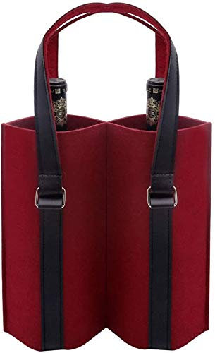 FülleMore Weinflaschenträger Geschenktüten für 2 Flaschen Filz Weintasche Geschenktasche Hochzeit Weihnachten Flaschentüten Weintüten für Champagner Rotwein Weißwein Sekt