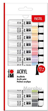 Marabu Pintura Acrílica, Pastel, 12ml