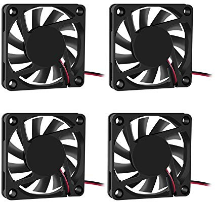 4PCS Lüfter 60x60x10 mm DC 12V 6010 Brushless Lüfter, Ersatz-Kugellager 60mm Lüfter zur Kühlung DIY PC Computer Gehäuselüfter - 2 Pin Gehäuselüfter (4er Pack)
