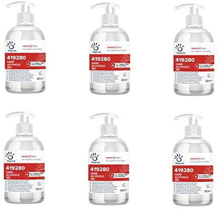 Defend Tech Alkoholreiniger Handgel 6 Flaschen zu je 500ml im Karton also gesamt 3 Liter von Papernet. Im antibakteriellen Spender