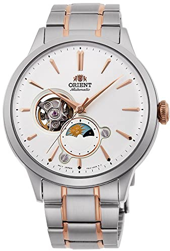 Orient Sun & Moon Watch Herren Armbanduhr Automatik Handaufzug Elegant Edelstahl oder Leder Armbanduhr mit Tag und Nacht Funktion
