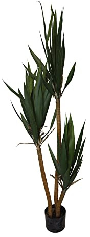 Keyhomestore- Pianta artificiale di Yucca, a tre rami, Altezza cm 150, ideale come arredo per interni.