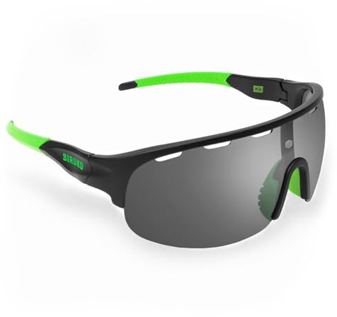 SIROKO - Selbsttönende Sportbrille für Radfahren K3 PhotoChromic Alpe D'HuezSchwarz/Grün