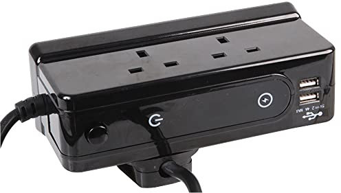Desktop Extension 4 Gang with USB BLK 1M, Electrical Power Outlet Strips - with Surge Protection Qty X 1