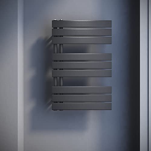 SONNI Badheizkörper Flach Handtuchtrockner 762 x 500 mm Anthrazit Handtuchwärmer Seitenanschluss Panel Handtuchheizkörper