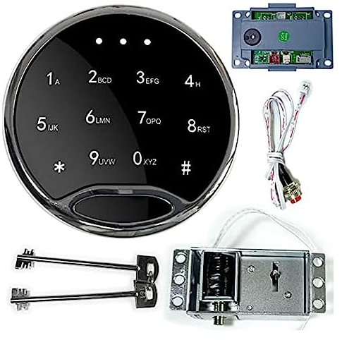 Bassulouda Safe Lock Set de Reemplazo de Cerradura Electrónica para Caja Fuerte Pavimento Táctil/Teclado con Cerradura Solenoide 2 Teclas Prioritarias