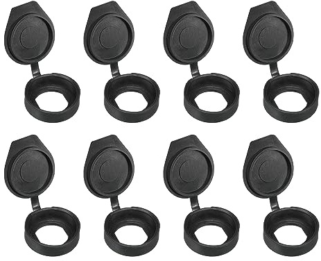 PATIKIL 8 Packung 22mm Tür Schloss Staubschutz Gummi Wasserdicht Schwarz | Schlüssel Paneel Nocken Schloss Staubschutz Kappen, Für 22mm Nocken Schloss