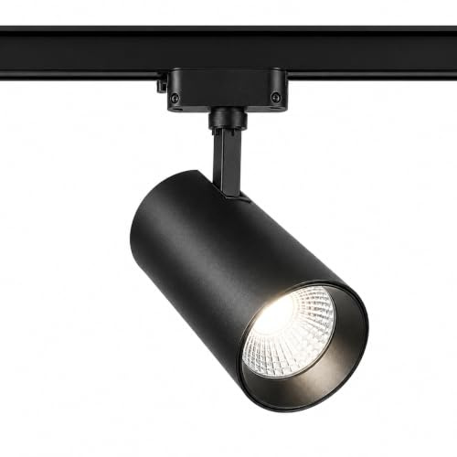 ONSSI® Foco LED para Carril Monofásico de 2 Hilos 35W COB 3150 lm, CCT Regulable 3000K/4500K/6000K,Ángulo 36°, Rotación 360°/90°, Negro,Ideal para Tiendas, Galerías y Hogar