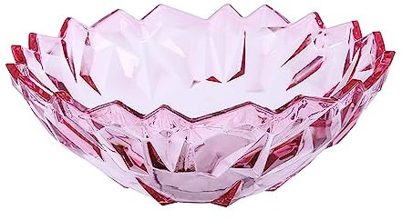 Fruit Bowl 3 PCS Modern Fruit Tray Household Transparent Dried Fruit Tray Simple Plastic Red Black Purple Glass Bowl (Color : Purple) (Red)